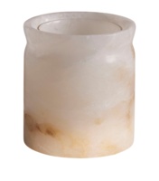 Pot à bougie WeiVibe en onyx blanc naturel translucide, décoration personnalisée en gros pour spa, hôtel, intérieur