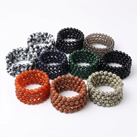 Bracelet en perles de 8 mm en gros, assortiment de pierres : Quartz Clair, Œil de Tigre Rose, Agate, Améthyste, Amazonite, Préhnite, Cristal Fraise