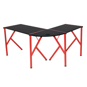 Bureau d'ordinateur de club de jeu en gros, table de course en forme de L, lumières led rvb, configuration de jeu, bureau d'angle avec USB pour pc - Product Image 4