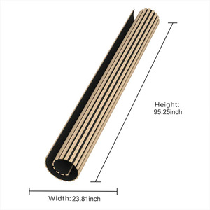 Pannelli Acustici in <span class=keywords><strong>MDF</strong></span> con Doghe in Legno Design Moderno 240 x 60 <span class=keywords><strong>CM</strong></span>, Modello 3D Flessibile per Assorbimento Acustico - Product Image 3