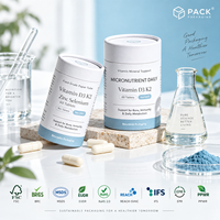 Emballage en tube de papier personnalisé, conteneurs cylindriques en carton de taille entièrement personnalisée pour les compléments alimentaires, les capsules, les poudres avec impression de logo