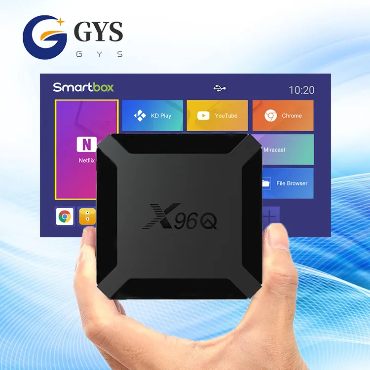 GYS X96Q Allwinner H313 4K مربع التلفزيون الذكية الروبوت 10.0 رباعية النواة 1GB 8GB 2G 16G مجموعة أعلى Tv توكس 2.4G Wifi مشغل الوسائط