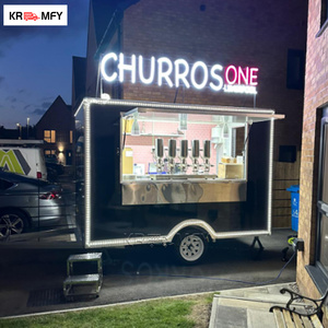 DOT CE Certified Square Ice Cream Cart Fully Equipped With Soft Serve Machine For Dessert Street <b>Concession</b> <b>Trailer</b> - Product Image 5