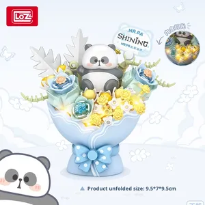 <span class=keywords><strong>Loz</strong></span> juegos de bloques de construcción DIY dibujos animados Panda ramo de flores ladrillos de construcción ensamblados modelo educativo juguetes novedad regalos presentes - Product Image 3