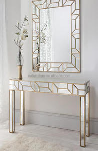 Miroir mural décoratif pour la maison, miroir suspendu en forme de <span class=keywords><strong>décagone</strong></span>, finition or champagne, style contemporain, pour salon, villa - Product Image 3