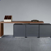 Meuble console en bois personnalisé en cuir de luxe Armoire en bois pour salon