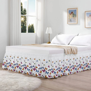 Jupe de lit unie 100 % microfibre, 300 fils, style classique, imperméable, écologique, vente en gros à bas prix, literie OEM - Product Image 4