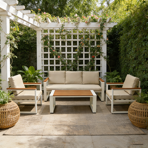 Sofá de Aluminio Resistente al Agua para Exteriores, para Terraza, Patio o Jardín, Muebles de Jardín con <span class=keywords><strong>Mesa</strong></span> de Té para Uso en Patio - Product Image 4