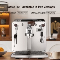 Machine à expresso professionnelle en cuivre avec double alimentation en eau, chaudière en acier inoxydable et tête de brassage E61