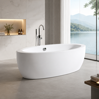 Baignoire autoportante en acrylique de style américain, grande taille, pour alcôve intérieure, avec raccordement indépendant sans joint, idéale pour hôtels