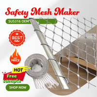 Filets de protection anti-chute en maille de corde tressée en acier inoxydable, tissage uni, durables, longue durée de vie (plus de 15 ans), découpe sur mesure