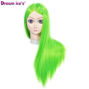 XISHIXIUHAIR, venta al por mayor, cabeza de Maniquí de entrenamiento de salón, muñeco simulado de pelo sintético <span class=keywords><strong>para</strong></span> corte de pelo, entrenamiento, peluquería de belleza - Product Image 5