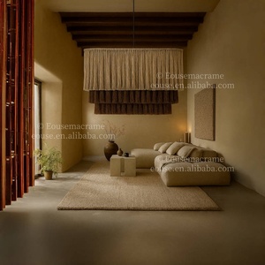 Abat-jour suspendu en macramé personnalisé couvercle de lampe abat-jour grand projet Restaurant hôtel bohème décoration Villa décor EH2507012 - Product Image 6