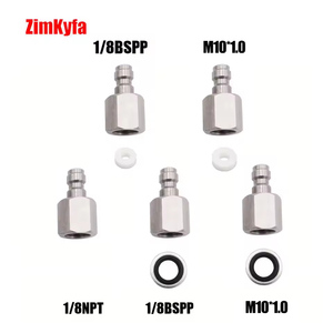 8mm CO2 Quick Connect Stainless Steel Air <b>Charging</b> Hose Release Coupler Male <b>Plug</b> 1/8"NPT/1/8"BSPP/M10*1.0 OEM Customizable - Product Image 4
