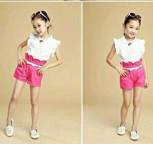 Ensemble court deux pièces pour filles, tendance coréenne, en vente sur Aliexpress en été - Product Image 6