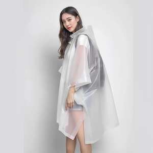 160g Non Jetable EVA Pluie <span class=keywords><strong>Cape</strong></span> Imprimé Logo Conception Long Semi Transparent Étanche Poncho pour <span class=keywords><strong>Vélo</strong></span> et Extérieur - Product Image 3