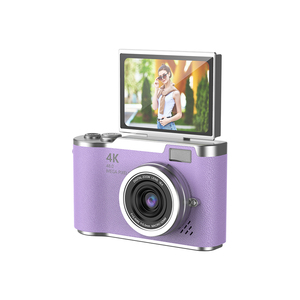 学生聚会圣诞礼物 4K MicroSD 50MP 单CCD数码相机 翻转屏入门级内置游戏儿童塑料相机 - Product Image 1