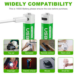 PUJIMAX Custom 2 pz ventosa scheda confezione 3.7V 3700mWh USB 14500 batterie ricaricabili agli ioni di litio - Product Image 4