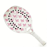Raquette de paddle professionnelle à motif personnalisé, design aérodynamique, portable, en fibre de carbone, de qualité supérieure, pour le sport et les loisirs, raquette de tennis de plage