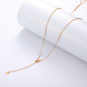 Conception Simple sterling 925 argent or martelé barre de chute longue superposition collier - Product Image 4