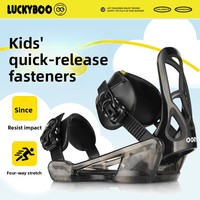 Fixations de snowboard pour enfants Luckyboo, modèle Future, fixation pour ski/snowboard, sangles en PU, amorti en EVA épaissi