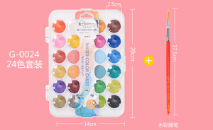 24 لون صلب ، فرشاة رسم محمولة ، لوازم الرسم الفني - Product Image 2