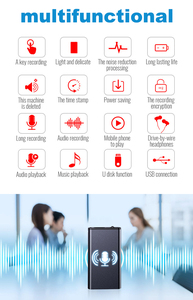 Triple reducción de ruido Grabadora digital activada por voz 8GB 16GB Mini espionaje Grabadora de audio de calidad de sonido ultra alta - Product Image 3