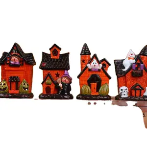 Haunted Cafe Ghost House Ceramic Lighted Sparkly House.No Light 5"