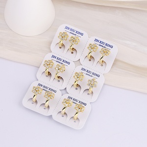 Boucles d'oreilles fantaisie Jxx en gros, bijoux de mariage pour femmes, plaqué or, zircon cubique, boucles d'oreilles créoles, bijoux pour femmes - Product Image 2