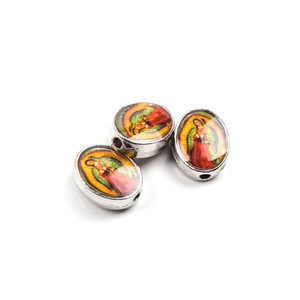 Nuevo Centro de Mesa de Rosario Floral con Medalla Milagrosa Ovalada de Esmalte, Cruz de Jesús, Virgen María, Crucifijo Católico de Aleación Mixta - Product Image 3