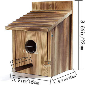 Miniatuur Houten Nestkast Voor Buiten Met Hangende Functie Voor Wilde Vogels Houtambachten En Wandborden Product - Product Image 6