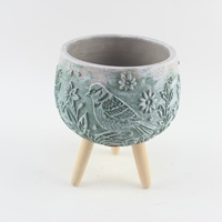 Pot de fleurs en ciment moderne fait à la main pour les succulentes et les cactus - Durable et écologique, pour la maison, le bureau, le jardin et le sol