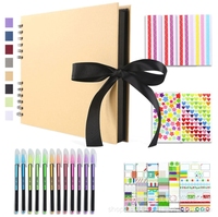Scrapbook Photo Album DIY Set Scrap Book Album Hardcover Pictures Book pour Mariage Anniversaire Noël Fête des Mères