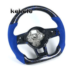 Volant en fibre de carbone forgée bleue pour <span class=keywords><strong>Volkswagen</strong></span> MK7, compatible avec GTI MK5 MK6 MK8 Golf 2015 2016 2017 2018 2019, personnalisable - Product Image 3