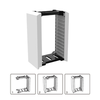 Tour de stockage de disques de jeu PS5 & PS4 personnalisée en gros style moderne en plastique vertical blanc et noir