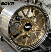 Rines Forjados EVOR 5x112 5x114.3 de 2 Piezas con Borde Pulido y Bloqueo Central para Autos BMW Audi RS