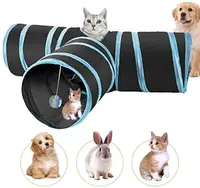 Gato Túnel de juguete tubo plegable conectadas tres en la carretera de forma Catnip casa con bolas para gatos perro mascota juguetes interactivos