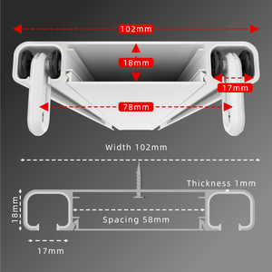<span class=keywords><strong>Rail</strong></span> de rideau double en aluminium robuste, silencieux, à fixation au <span class=keywords><strong>plafond</strong></span>, avec vis cachées, pour projets hôteliers - Vente en gros usine - Product Image 2