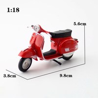 Moulé sous pression 1:18 1976 Vespa 200 rallye moto modèle acousto-optique rebond Absorption des chocs métal voiture jouets affichage Collection cadeau