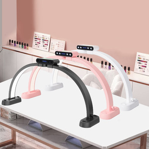 <span class=keywords><strong>Lampe</strong></span> de bureau <span class=keywords><strong>LED</strong></span> pliable demi-lune avec support de téléphone pour extension de cils, manucure, tatouage – Éclairage <span class=keywords><strong>LED</strong></span> pour manucuriste - Product Image 2
