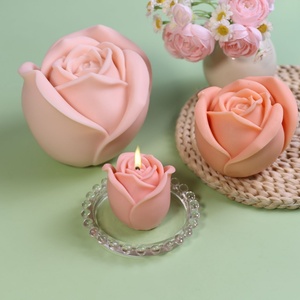Wholesale Rose Shape Resin Candle Mold 3D DIY Silicone Mold for Home Decoration <b>Scented</b> Candle Mould Food Grade Non <b>Stick</b> - Product Image 4