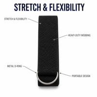 Ceinture de yoga 2-en-1 en coton à motif uni, durable, à tension moyenne, pour exercices de résistance, lavable, avec sangle de transport et boucle métallique, 180 cm, unisexe