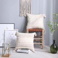 Coussins de canapé modernes personnalisables Innermor, oreillers bohèmes, décoration intérieure, faits à la main, en coton noir et blanc, capitonnés avec broderie tissée