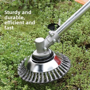 Garden Weed <b>Brush</b> Cutter Head Steel <b>Wire</b> Wheel Disc Universal Grass Trimmer Tool for Lawn Mower Efficient Grass Eate - Product Image 1