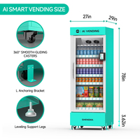 Distributeur automatique de collations et de boissons 2025 intelligent avec IA, réfrigérateur de 570 L, refroidissement par compresseur, surveillance à distance et base cloud