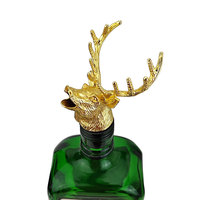 Ensemble de bouchons verseurs de vin grande taille en forme de tête de cerf, en métal doré et argenté, réutilisables, aérateur de vin, accessoires de bar pour la maison, les fêtes et les cadeaux