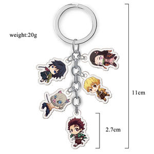 Llavero Acrílico Popular de Suicide <span class=keywords><strong>Squad</strong></span> y Demon Slayer, Múltiples Colgantes Transparentes, Anime Japonés, Cazador de Demonios, Set 5 en 1 - Product Image 1