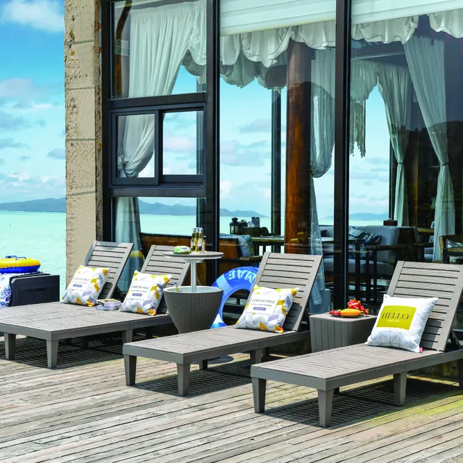 Muebles de plástico para exteriores, silla de salón KD, para playa, sol, moderna, Color de peso, Eco Origin