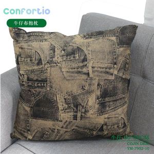 Cuscino Decorativo in Denim 60x60 cm, Cuscino per Seduta e Decorazione - Product Image 1