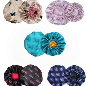 CHENGHE Custom Logo Silk Bonnet And Satin Hair Wraps For Women Wholesale Designer Sleeping Caps Edge Braid Scarf Head Tie